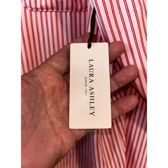 Laura Ashley Women's XL Red Striped Pajama Set Long Sleeve - Picture 6 of 9